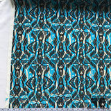 Abstract Printed Silk Crepe de Chine - Blue/Black - Fabrics & Fabrics NY