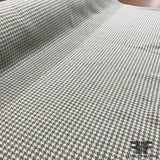 Italian Wool Houndstooth Coating - Grey/Ivory - Fabrics & Fabrics