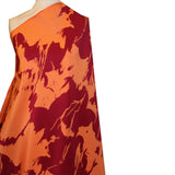 Abstract Printed Silk Shantung - Orange/Red - Fabrics & Fabrics NY