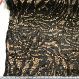 Metallic Sequins on Chiffon - Bronze/Black - Fabrics & Fabrics
