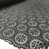 Circle Motif Embroidered Netting - Black - Fabrics & Fabrics NY