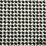 Italian Graphic Houndstooth Brocade - Black/White - Fabrics & Fabrics