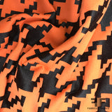 Houndstooth Brocade - Orange/Black - Fabrics & Fabrics