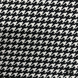 Houndstooth Printed Crepe De Chine - Black/White - Fabrics & Fabrics