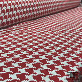 Woven Houndstooth Cotton Suiting - Red/White - Fabrics & Fabrics