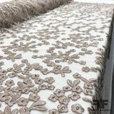 Small Florals Embroidered Netting - Beige - Fabrics & Fabrics