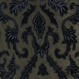 Baroque-esque Velvet Embroidered Netting - Black/Navy