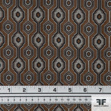 Geometric Woven Brocade - Brown/Grey