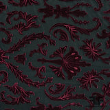 Baroque-esque Velvet Embroidered Netting - Red/Black - Fabrics & Fabrics NY