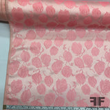 Floral Rosette Brocade - Pink - Fabrics & Fabrics