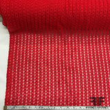 Geometric Open Weave Lace - Red - Fabrics & Fabrics