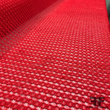 Geometric Open Weave Lace - Red - Fabrics & Fabrics