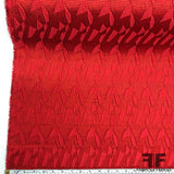 Textured Striped Brocade - Red - Fabrics & Fabrics