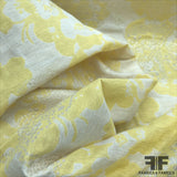 Floral with Metallic Dot Brocade - Yellow/Ivory