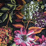 Floral Blooming Metallic Brocade - Pink/Black/Orange - Fabrics & Fabrics NY
