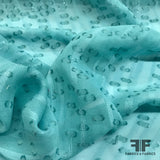 Dot & Stripe Silk Chiffon Burnout - Blue - Fabrics & Fabrics NY