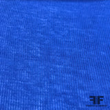 Lightweight Cotton Ribbed Knit - Royal Blue