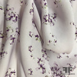 Clustered Floral Printed Silk Georgette - Purple - Fabrics & Fabrics NY