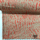 Animal Printed Faux Fur - Coral/Beige - Fabrics & Fabrics NY