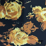 Floral Crinkle Printed Chiffon - Black/Beige/Brown