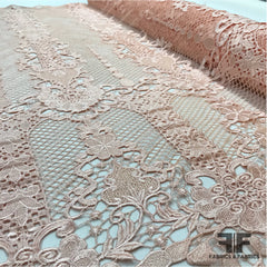 Peach color guipure elastic lace trim - Lace trim - lace fabric