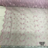 Delicate Floral Embroidered Netting - Purple - Fabrics & Fabrics NY