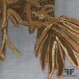 Abstract Metallic Chiffon Burnout - Copper/Brown - Fabrics & Fabrics NY