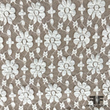 Stretch Floral Netting - Light Beige - Fabrics & Fabrics