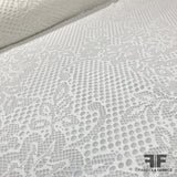 Stretch Floral Knit - White - Fabrics & Fabrics