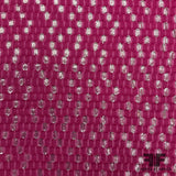 Metallic Polka Dot Printed Silk Chiffon - Silver/Pink - Fabrics & Fabrics