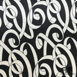 Ribbon Printed Silk Charmeuse - Black/White