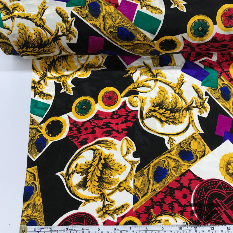 Abstract Printed Silk Charmeuse - Multicolor – Fabrics & Fabrics