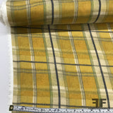 Plaid Twill-Woven Crepe de Chine - Yellow/Green/Violet - Fabrics & Fabrics