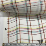 Plaid Printed Silk Crepe de Chine - Multicolor Pastels - Fabrics & Fabrics