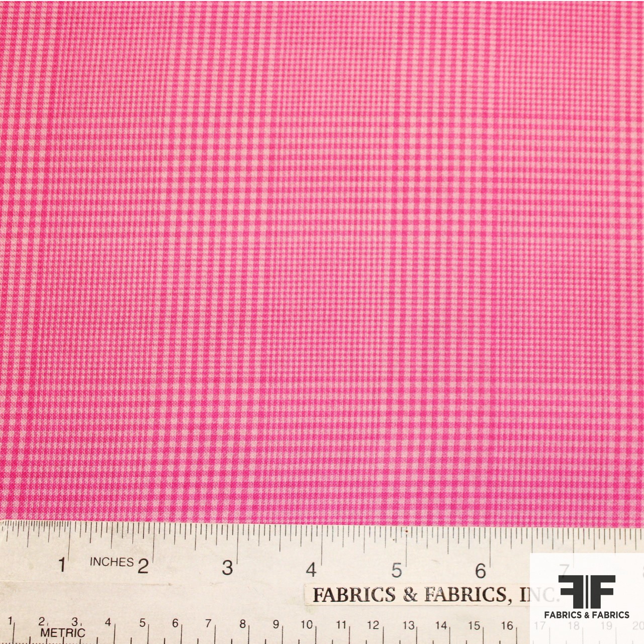 Pink Glen Plaid Printed Silk Gazar - Fabrics & Fabrics