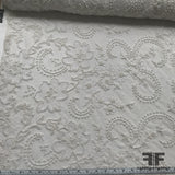 French Couture Beaded Lyon Lace - White - Fabrics & Fabrics