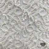 Embroidered Lace with Sequins - Ivory