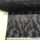 Floral Printed Silk Chiffon- Purple/Metallic - Fabrics & Fabrics