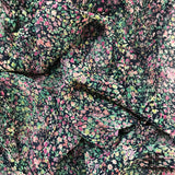 Floral Chiffon with Crochet Overlay - Navy/Multicolor - Fabrics & Fabrics
