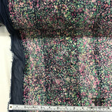 Floral Chiffon with Crochet Overlay - Navy/Multicolor - Fabrics & Fabrics