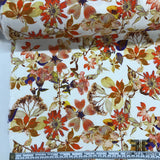 Floral Crepe - Off-White/Orange - Fabrics & Fabrics