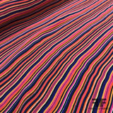 Stripe Printed Silk Chiffon - Pink/Orange/Purple - Fabrics & Fabrics