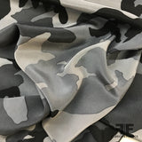Camouflage Crepe de Chine - Grey/Black - Fabrics & Fabrics NY