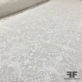 Embroidered Semi Sheer Georgette - White - Fabrics & Fabrics NY