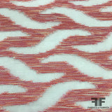 Novelty Cotton Tweed Embroidered Organza - Pink/Orange - Fabrics & Fabrics