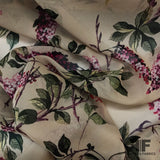 Floral Printed Silk Chiffon - Beige/Pink/Green - Fabrics & Fabrics