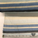 Striped Italian Silk Organza - Blue/White - Fabrics & Fabrics