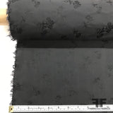 Italian Floral Silk Taffeta - Black - Fabrics & Fabrics