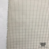 Italian Silk Taffeta Grid Pattern- Off-White/Black - Fabrics & Fabrics