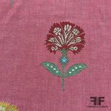 Italian Floral Motif Brocade - Pink - Fabrics & Fabrics